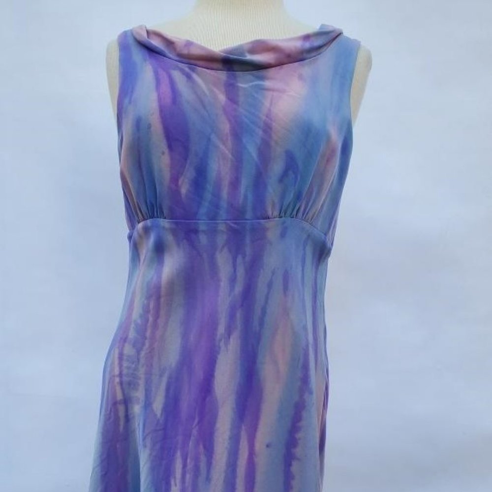 NEW Silk short Dress 8 10 12 14 XL bridesmaid party resort work purple blue pink
